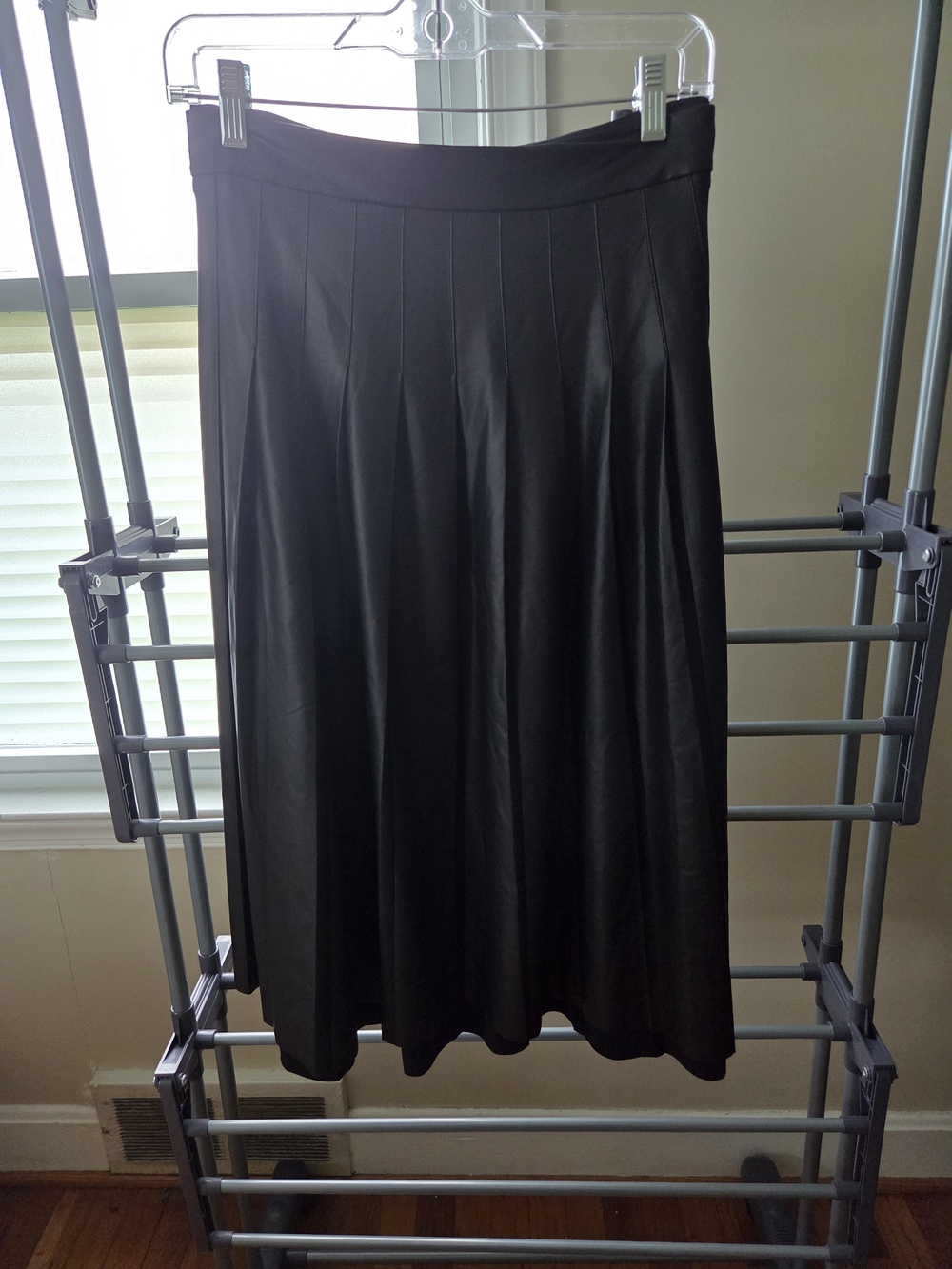 Lane Bryant Faux Leather Black Midi Pleated Skirt